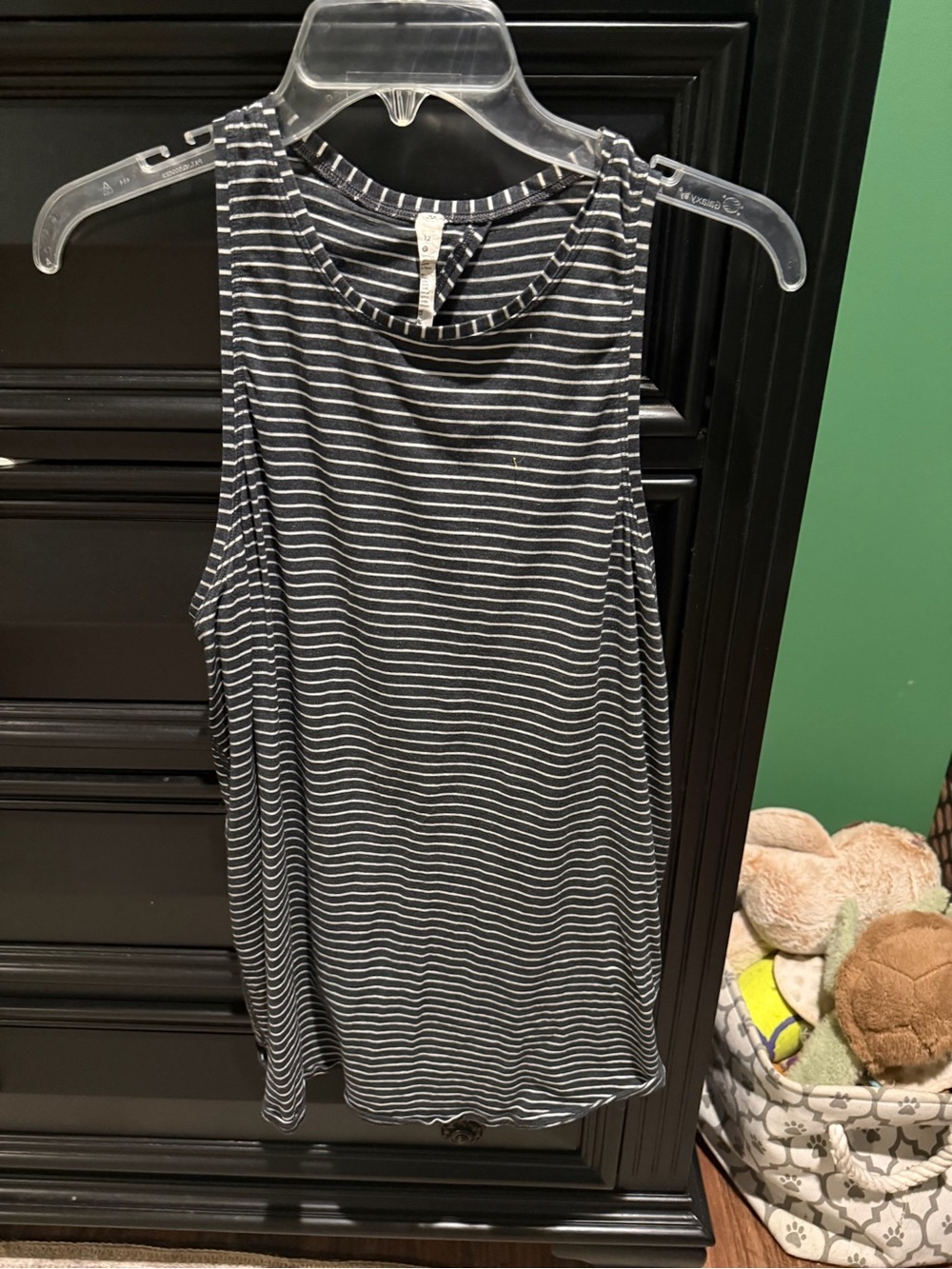 lululemon athletica Black and White Striped Muscle Tank